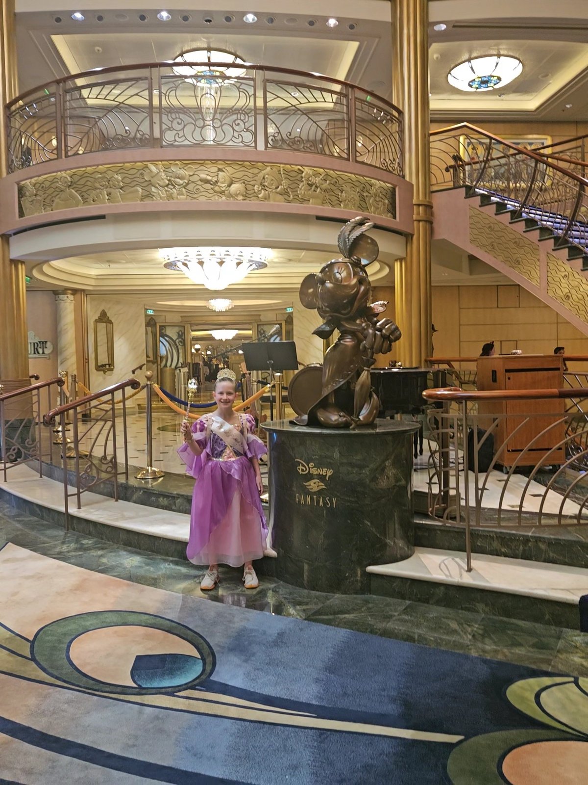 Disney Cruise atrium with a Newman princess